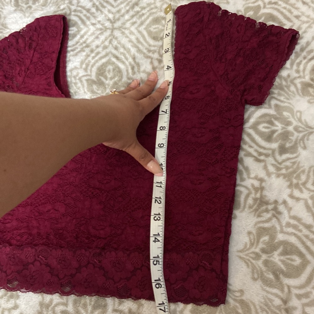 Forever21 Burgundy lace crop top ❤️ - Picture 3 of 3